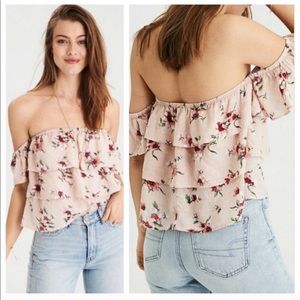 NWT American Eagle pink floral top